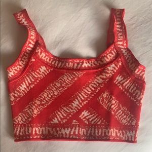 BCBG spandex red crop top